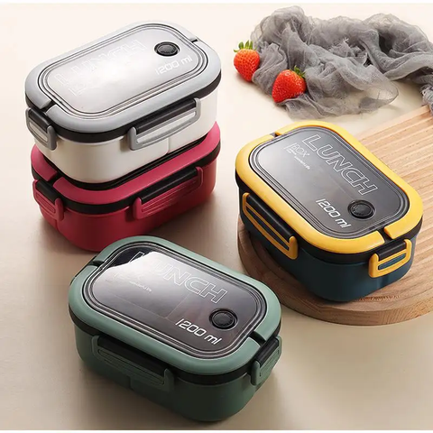 Stylish Design Lunch Box - Bento Box with Utensils Leakproof Food Storage Container for School, Work,Office