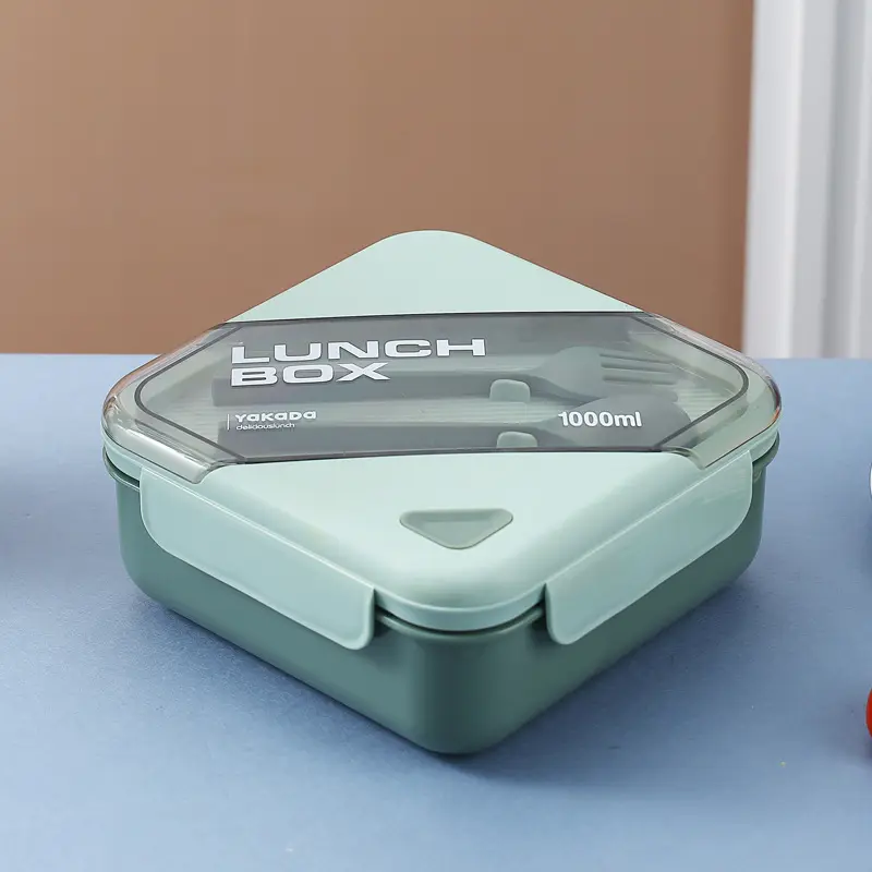 Modern Look Plastic Tiffin Lunch Box Container with 4 Side Clip Lock Lid for Office & School Use