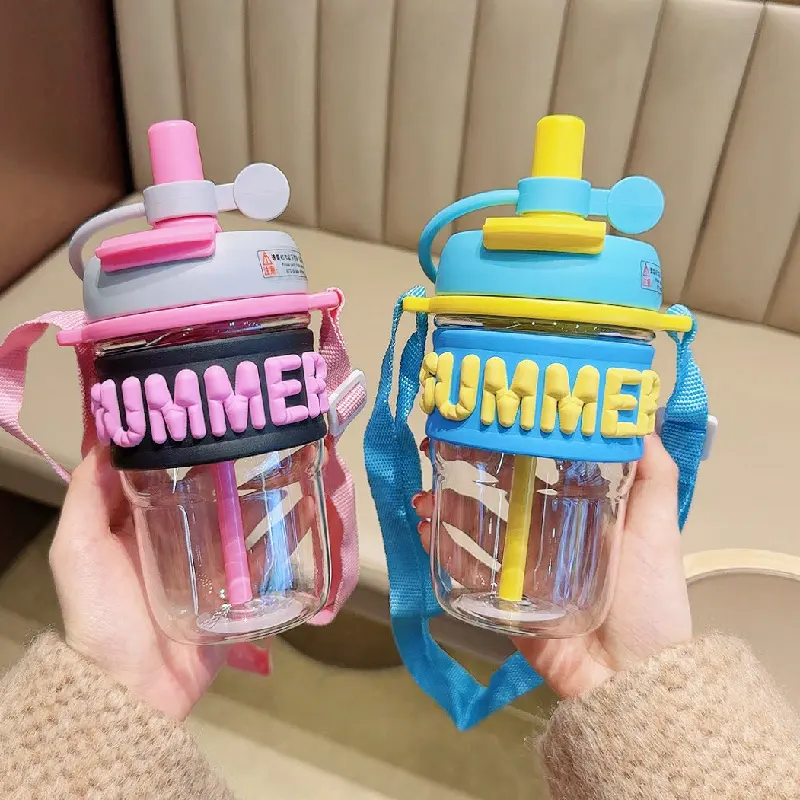 Summer Water Bottle with Sipper - Ideal for School, Office, Travel | Stylish and Durable Design for Daily (Yellow)