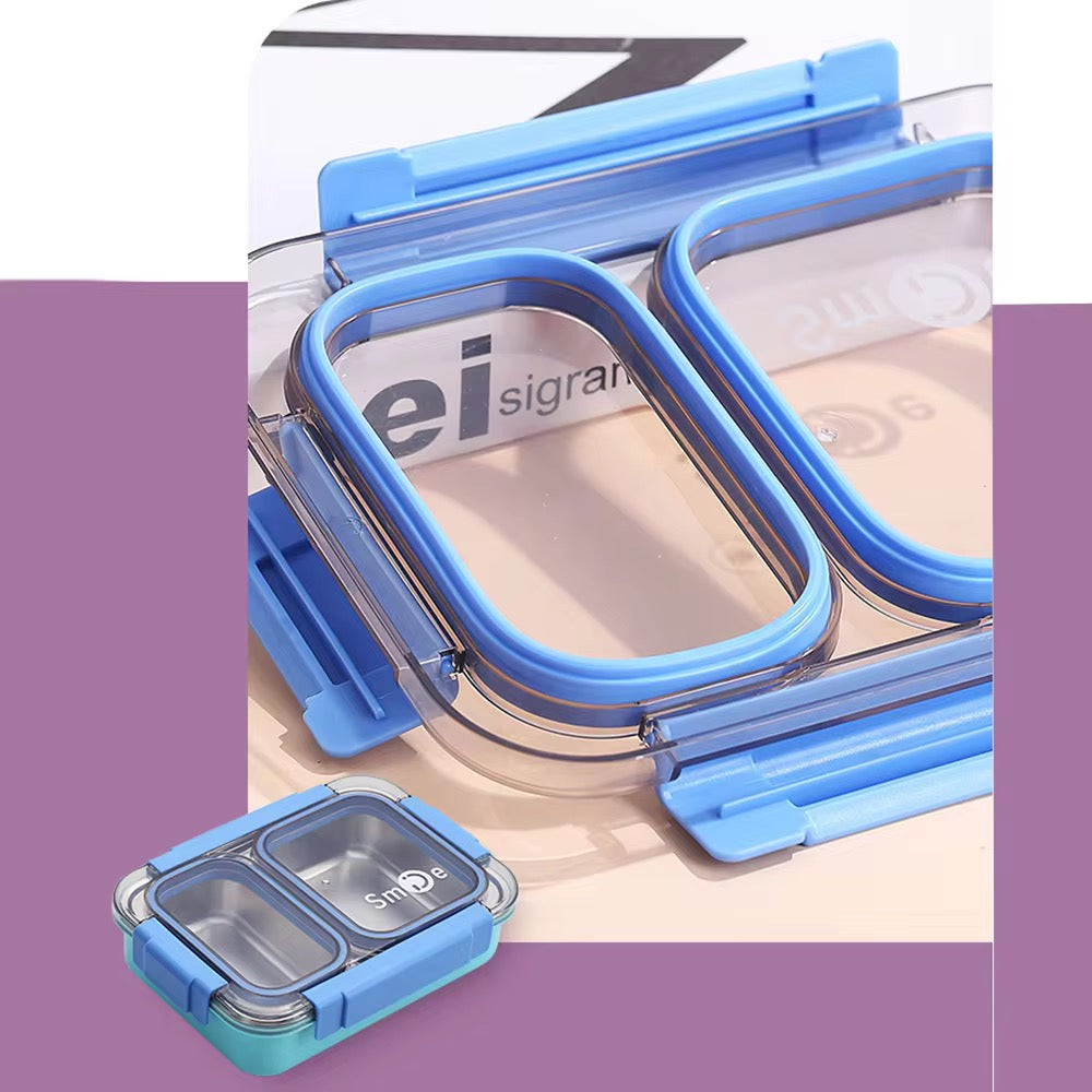 PU Insulated Lunch Box | Inner Stainless Steel Compartment | & | Leakproof Plastic Lunch Box Compartments Stylish Food Container with Secure Lid