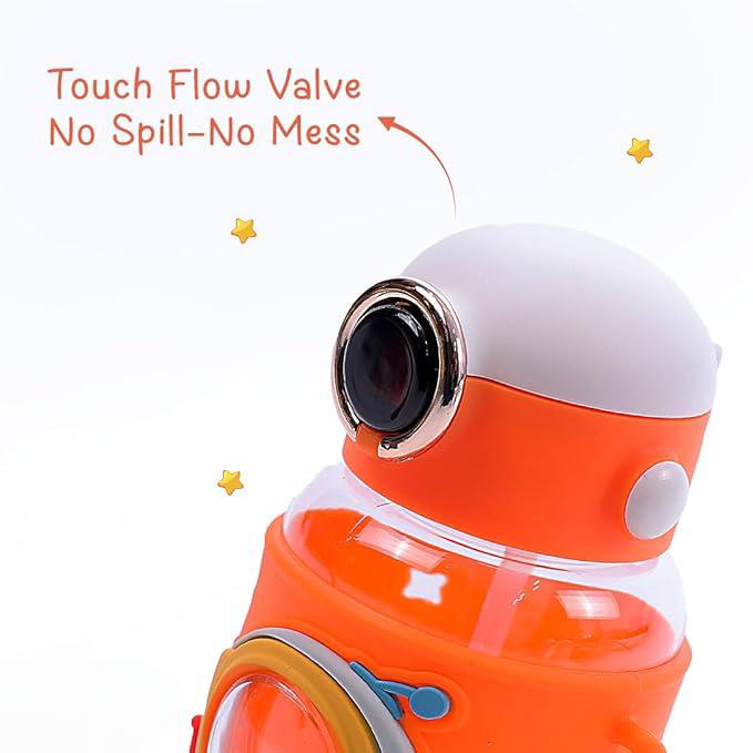 Space Theme Vibrant Kids Bottle - Cute Design with Handle | Stylish & Attractive | Perfect for School and Travel (Pink)