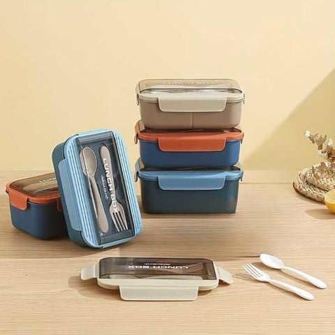 Premium Leak-Proof Lunch Box with Utensils | Durable, Compact & Easy to Clean – Perfect for School, Office & Travel