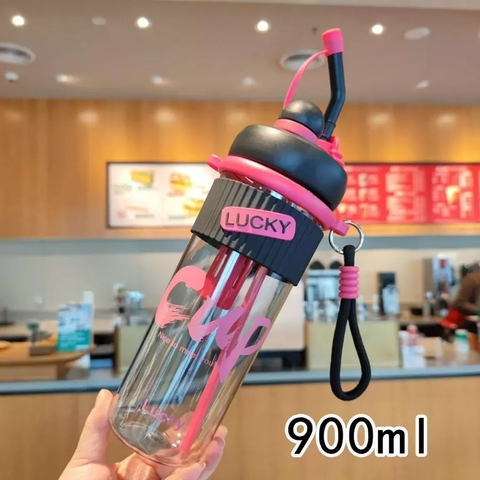 Elegant Theme Vibrant Water Bottle with Cute Design- Carry Handle, Leakproof Water Bottle for Boys& Girls |Safe for School,Travel,Picnic | Daily Hydration and Outdoor Use (Pink)