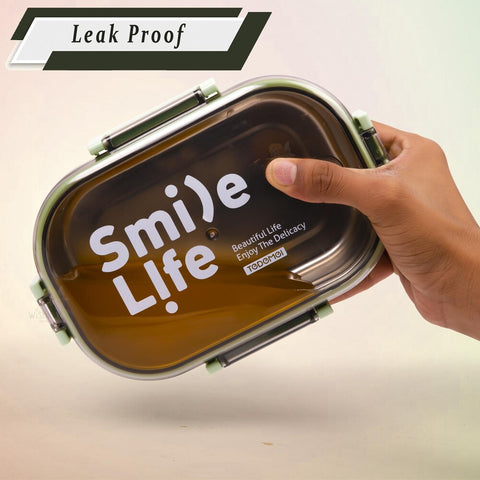 Lunch Box with Stainless Steel Interior and Vacuum Insulated Leak-Proof Lid – BPA-Free Material for Hot and Cold Meals – Ideal for School,Office,Travel and Picnics