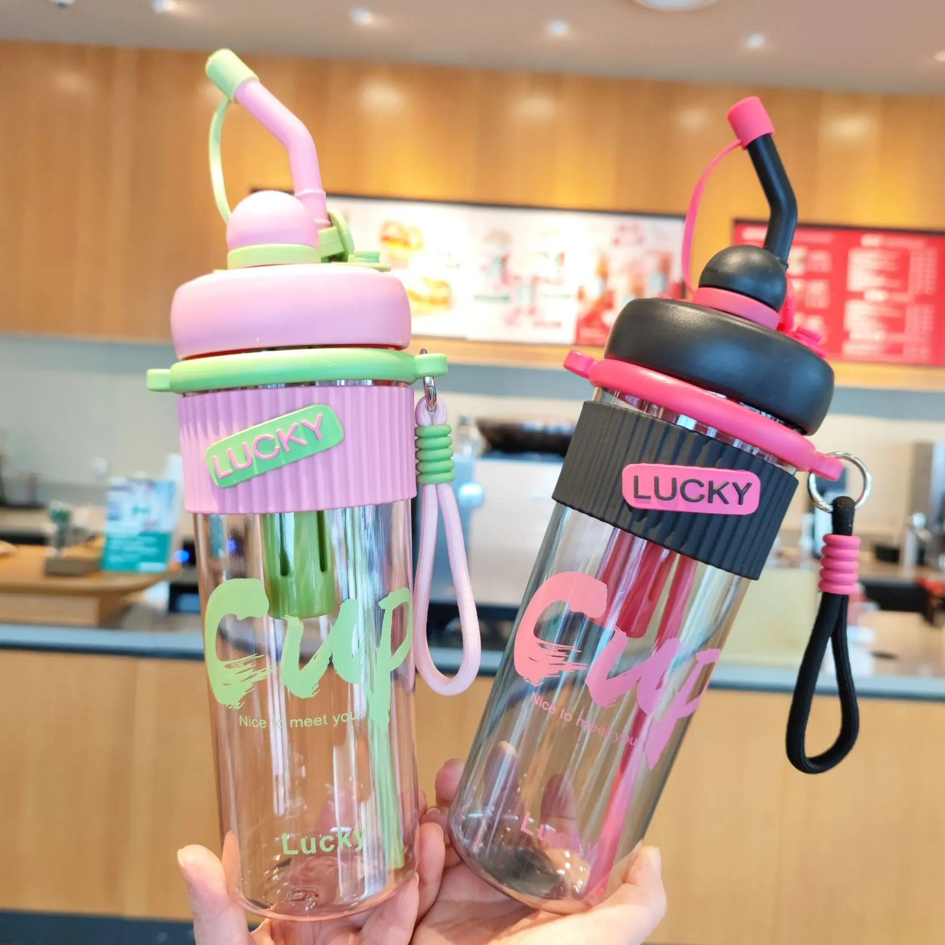 Elegant Theme Vibrant Water Bottle with Cute Design- Carry Handle, Leakproof Water Bottle for Boys& Girls |Safe for School,Travel,Picnic | Daily Hydration and Outdoor Use (Pink)